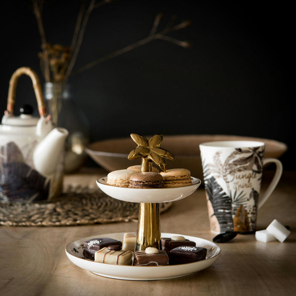 SOLAIRE - Plat décoratif en verre strié orange