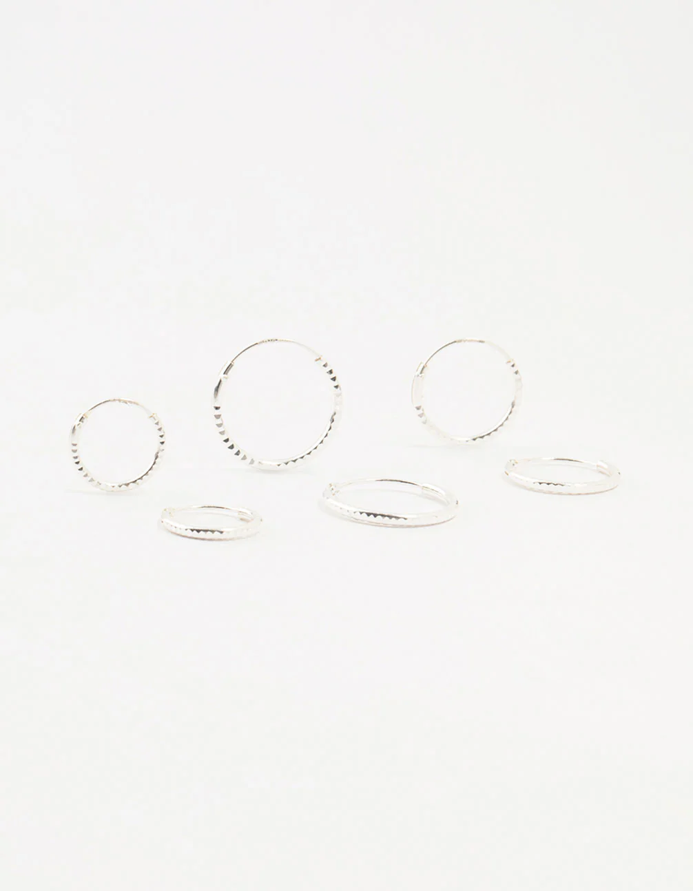 Sterling Silver Graduated Mini Hoop Pack