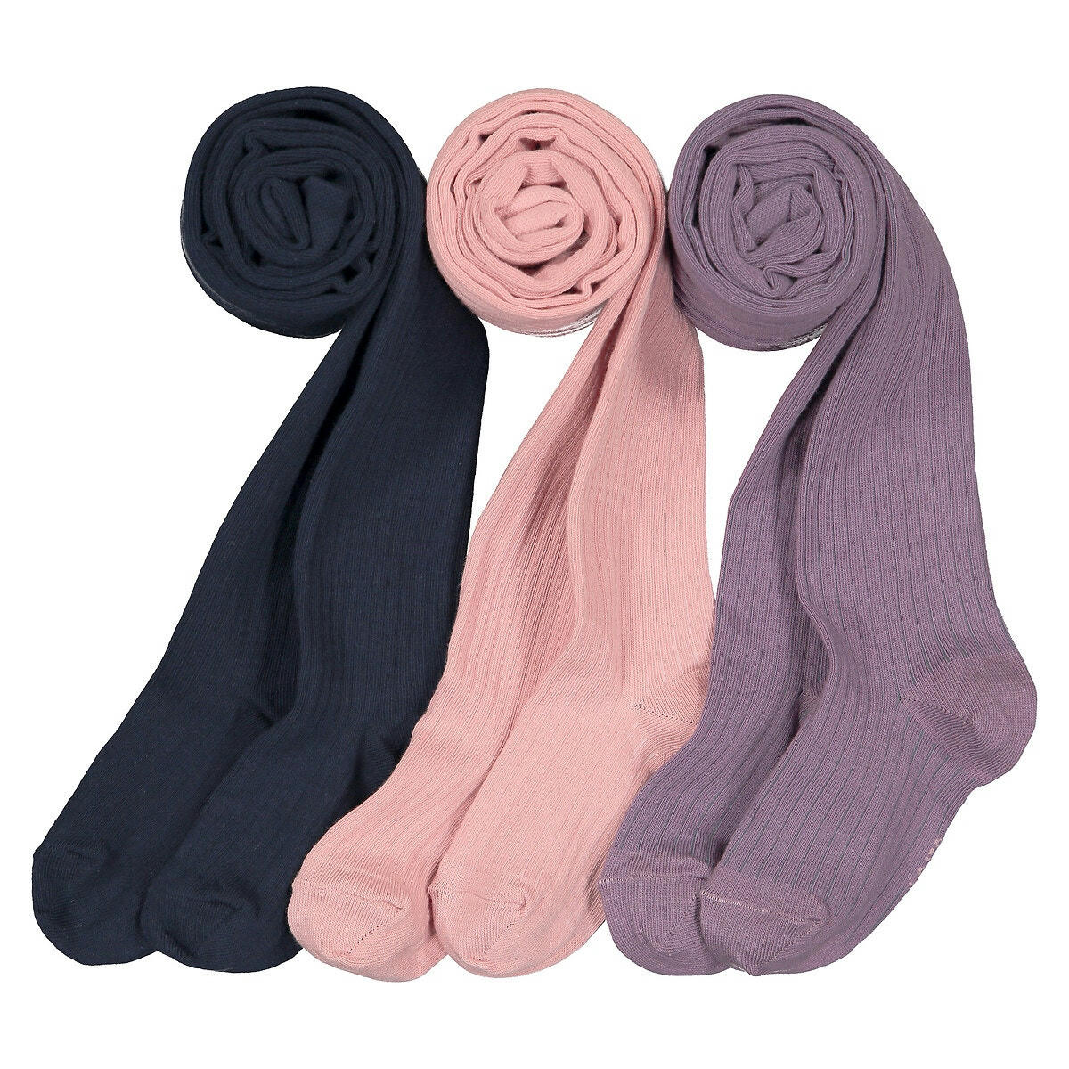 Lot de 3 paires de collants en côtes