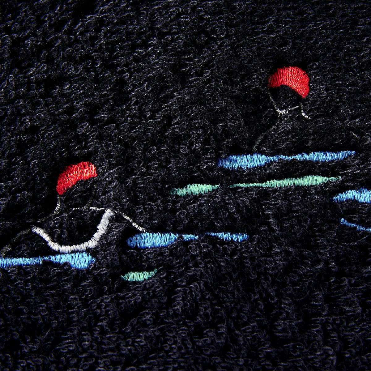 PISCINE - Serviette coton noir 50x100 cm