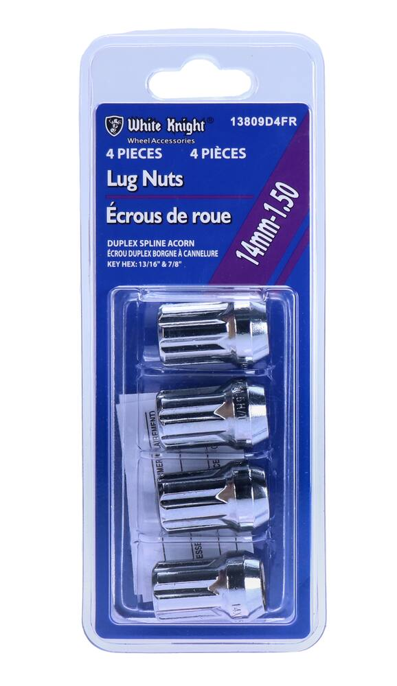 White Knight 14mmx1.5 Short Duplex Spline Lug Nut