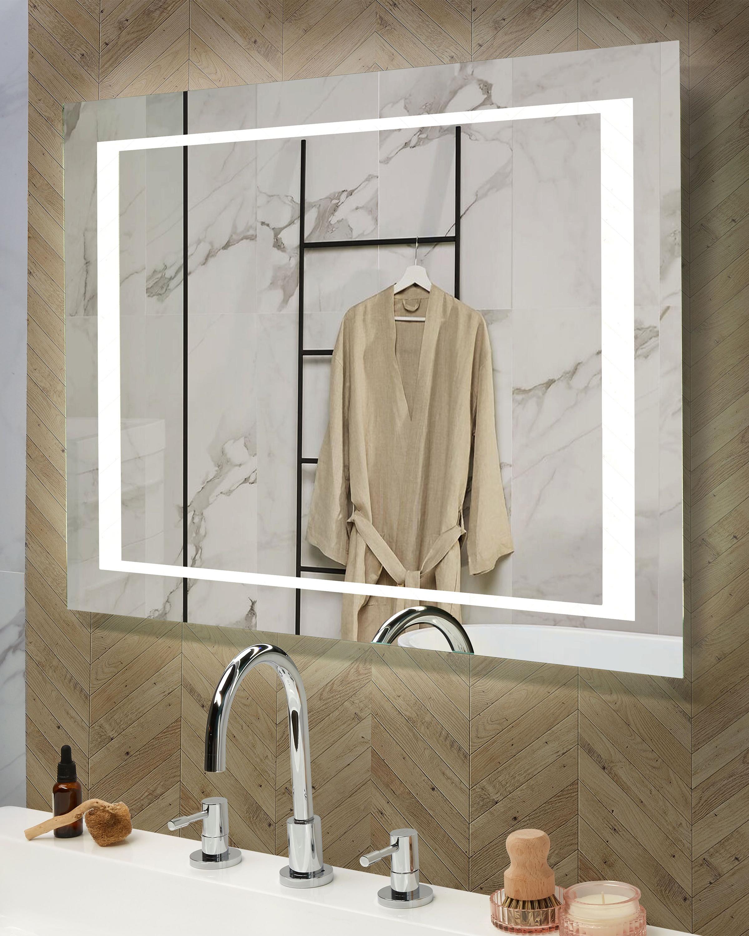 LED Bathroom Mirror EYRE 80 cm 60 cm Silver