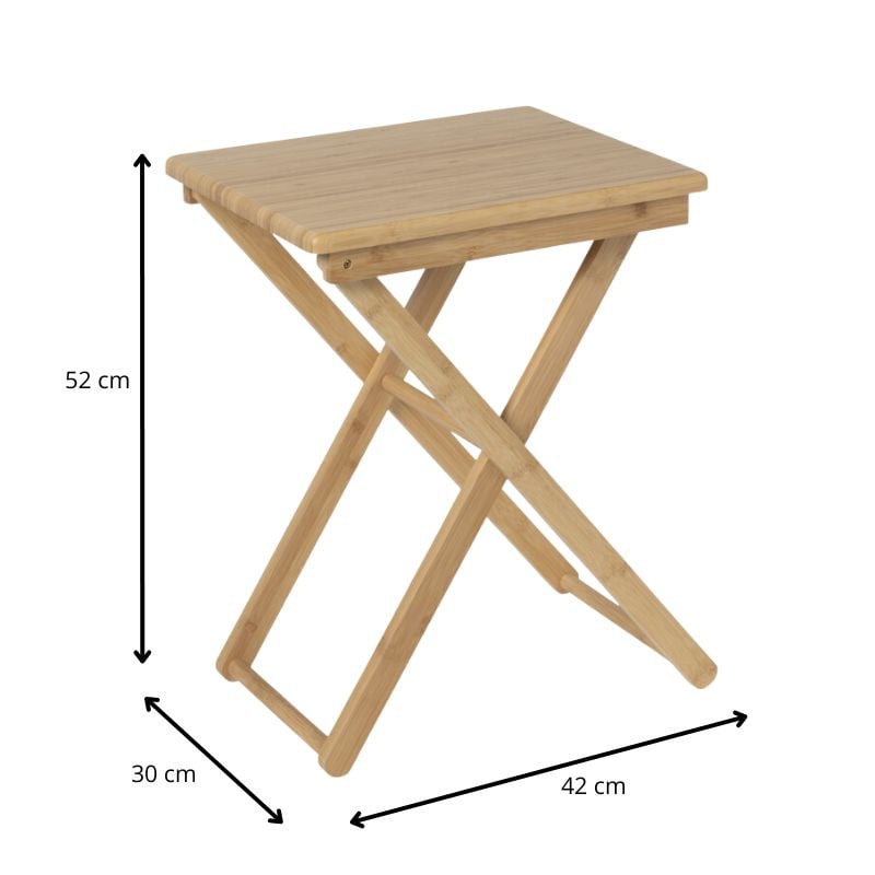 Klaptafel beibu - bamboe - naturel - 42x30x52 cm