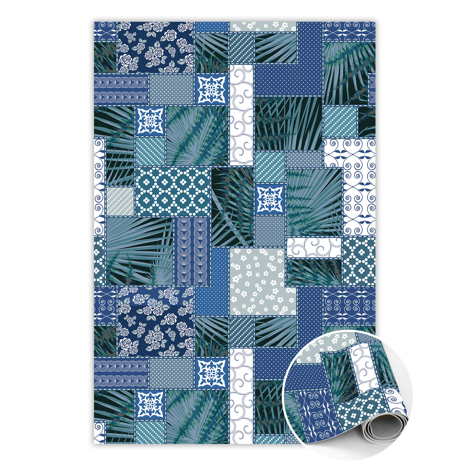 Dywan winylowy do domu Tropikalny patchwork 60 x 90 cm