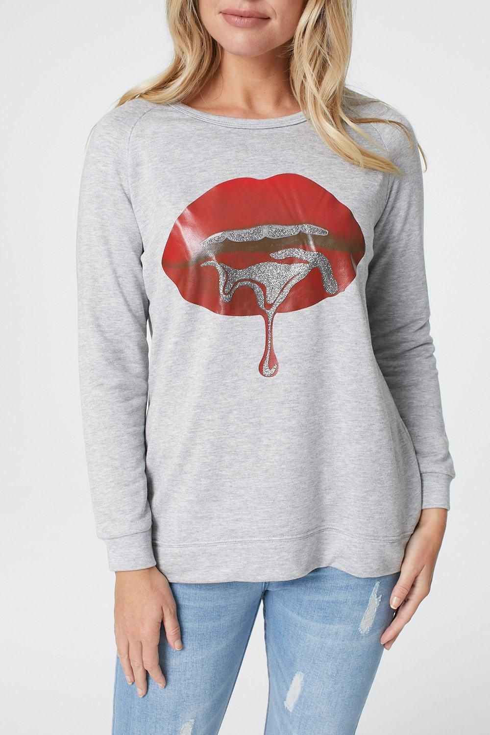 Izabel London Printed Long Sleeve Slouchy Jumper