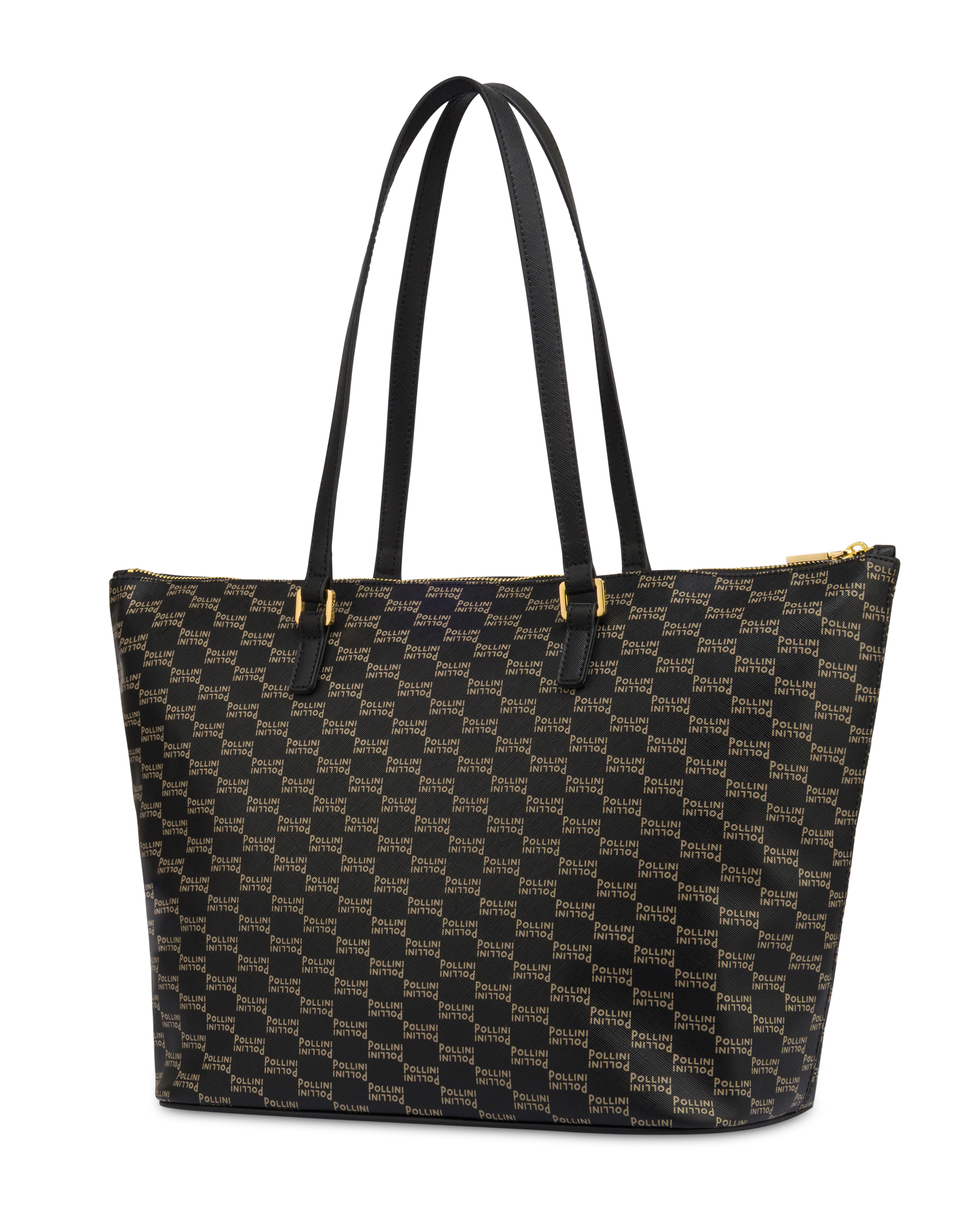 Borsa A Spalla Iconic In Saffiano Pu Stampato Nero/taupe