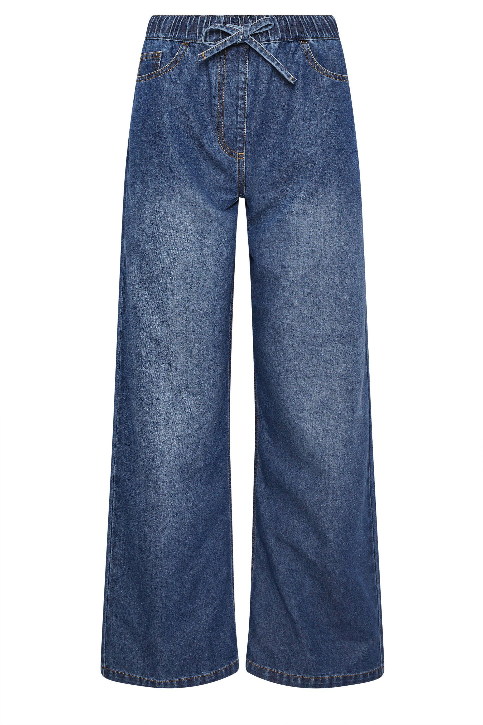 M&Co Tie Waist Wide Leg Jeans