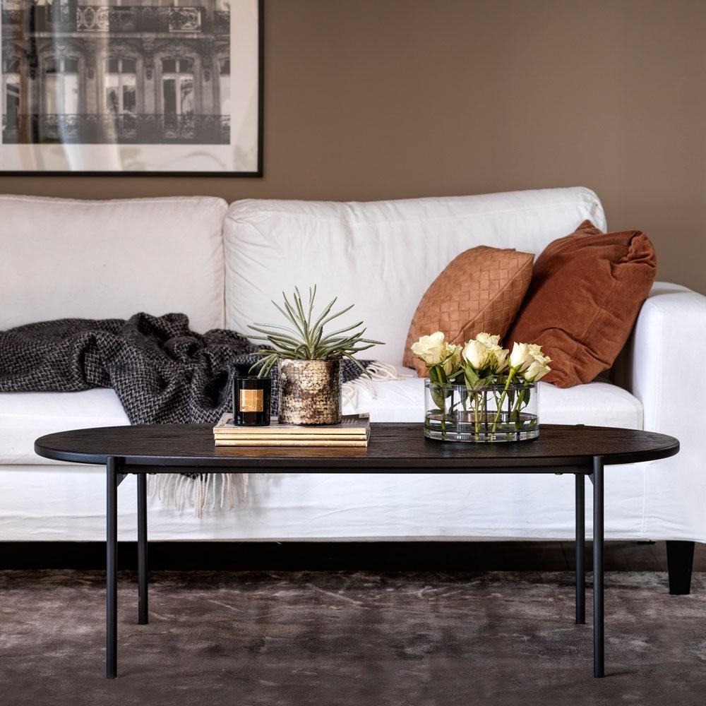 Rowico Home Skye Ovale Houten Salontafel 120 cm - Zwart