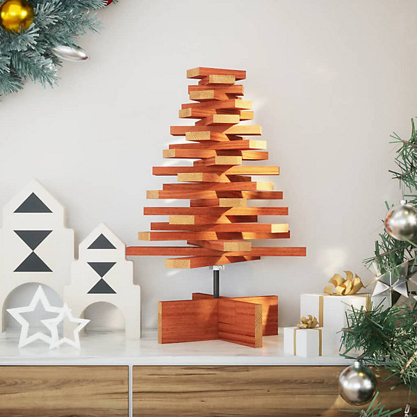 Arbre de Noël en bois pour décoration 60 cm bois de pin massif vidaXL