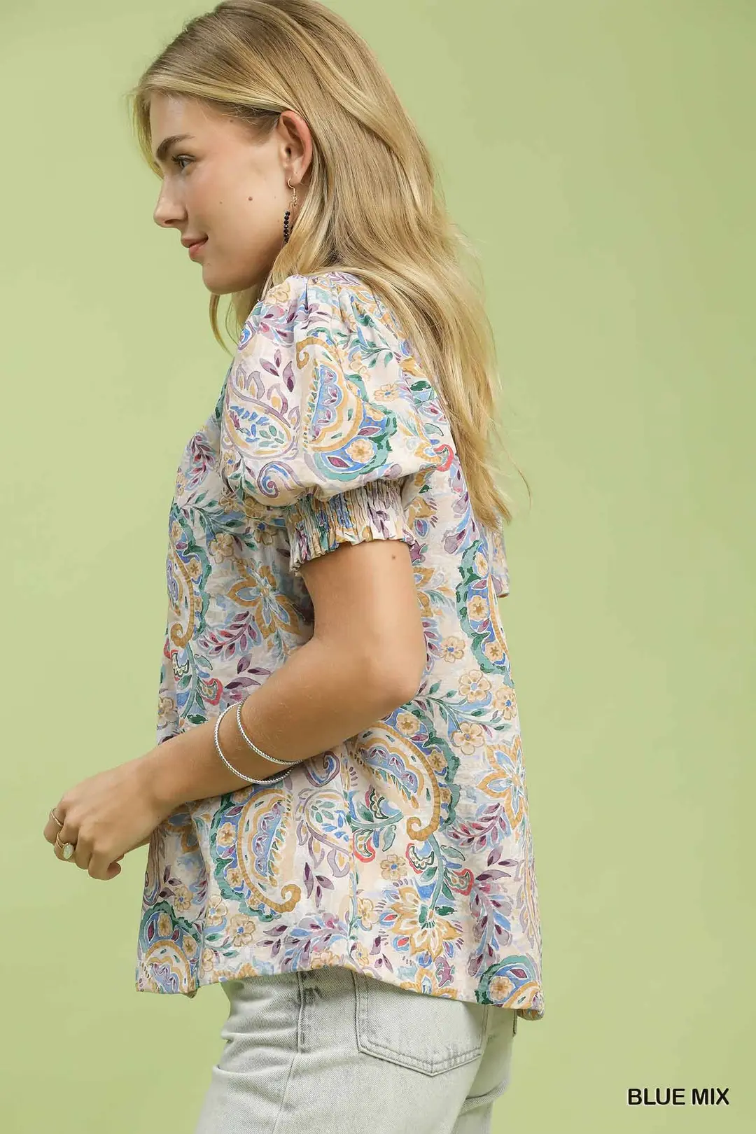 Mix Paisley Floral Button Down Shirt