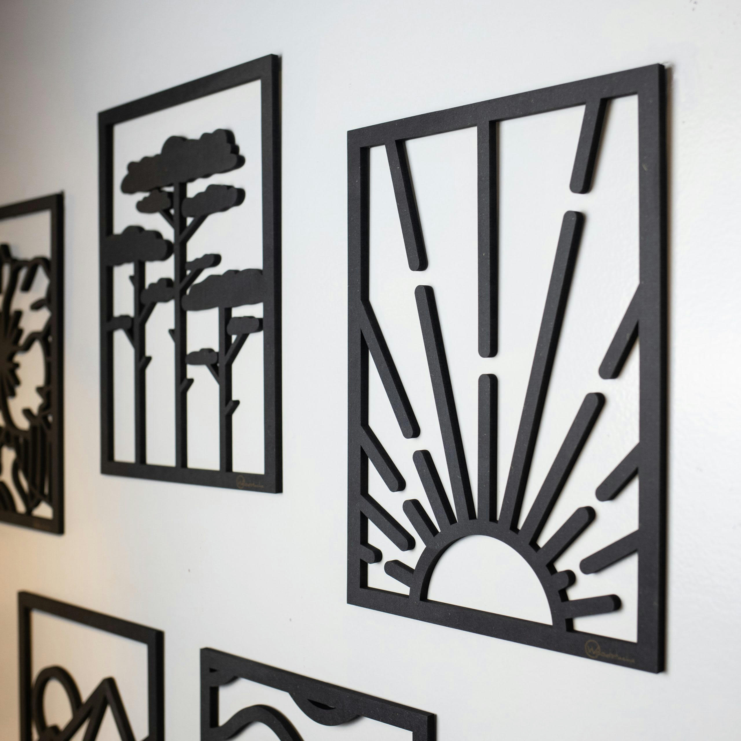 SUNSET - Tableau en bois noir sunset 28x37,5cm