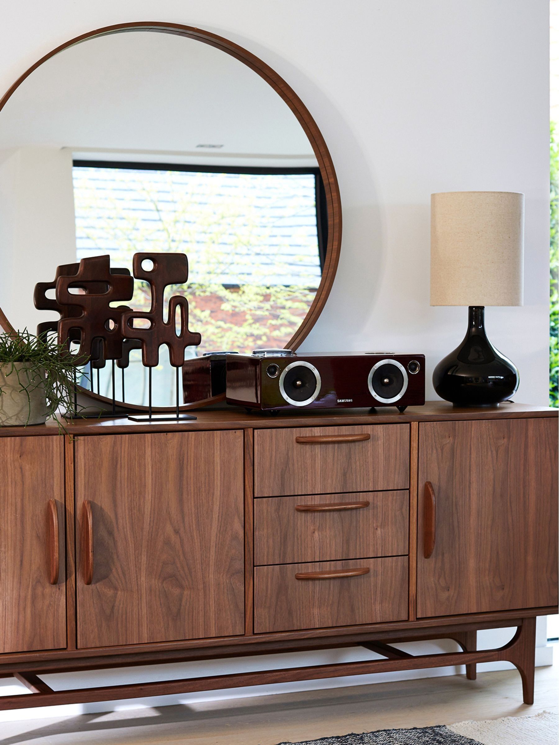 La Redoute Intérieurs Walnut Alaria 100cm Diameter Mirror