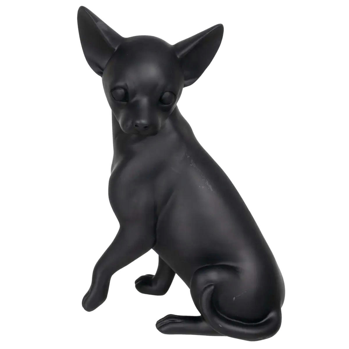- Statuette chihuahua en résine noire
