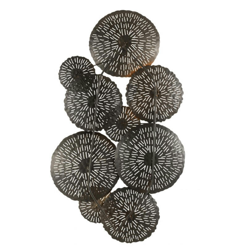 CERCLE - Décoration murale métal marron/or/noir 103x63cm