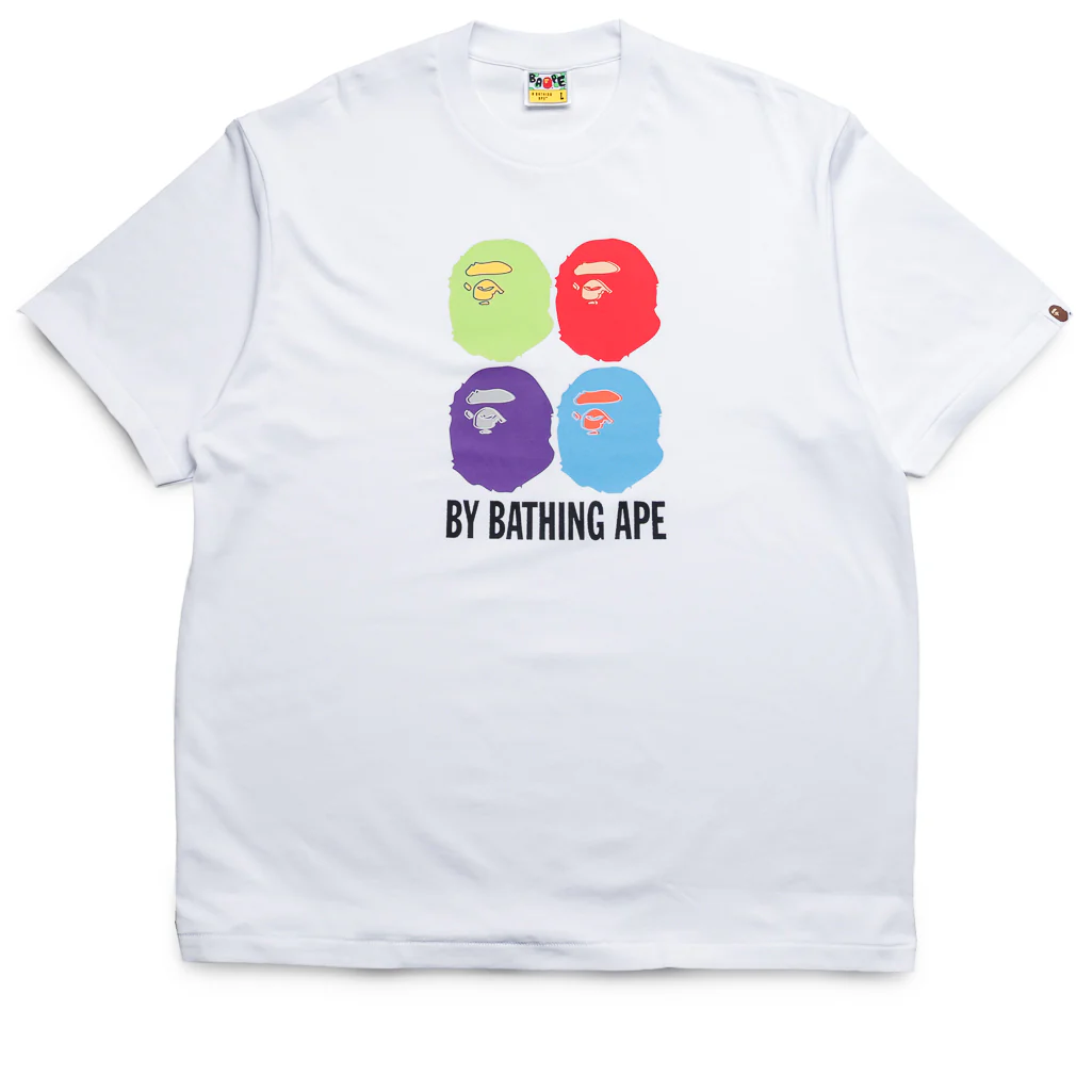A Bathing Ape Multi Ape Head By Bathing Ape Tee - White