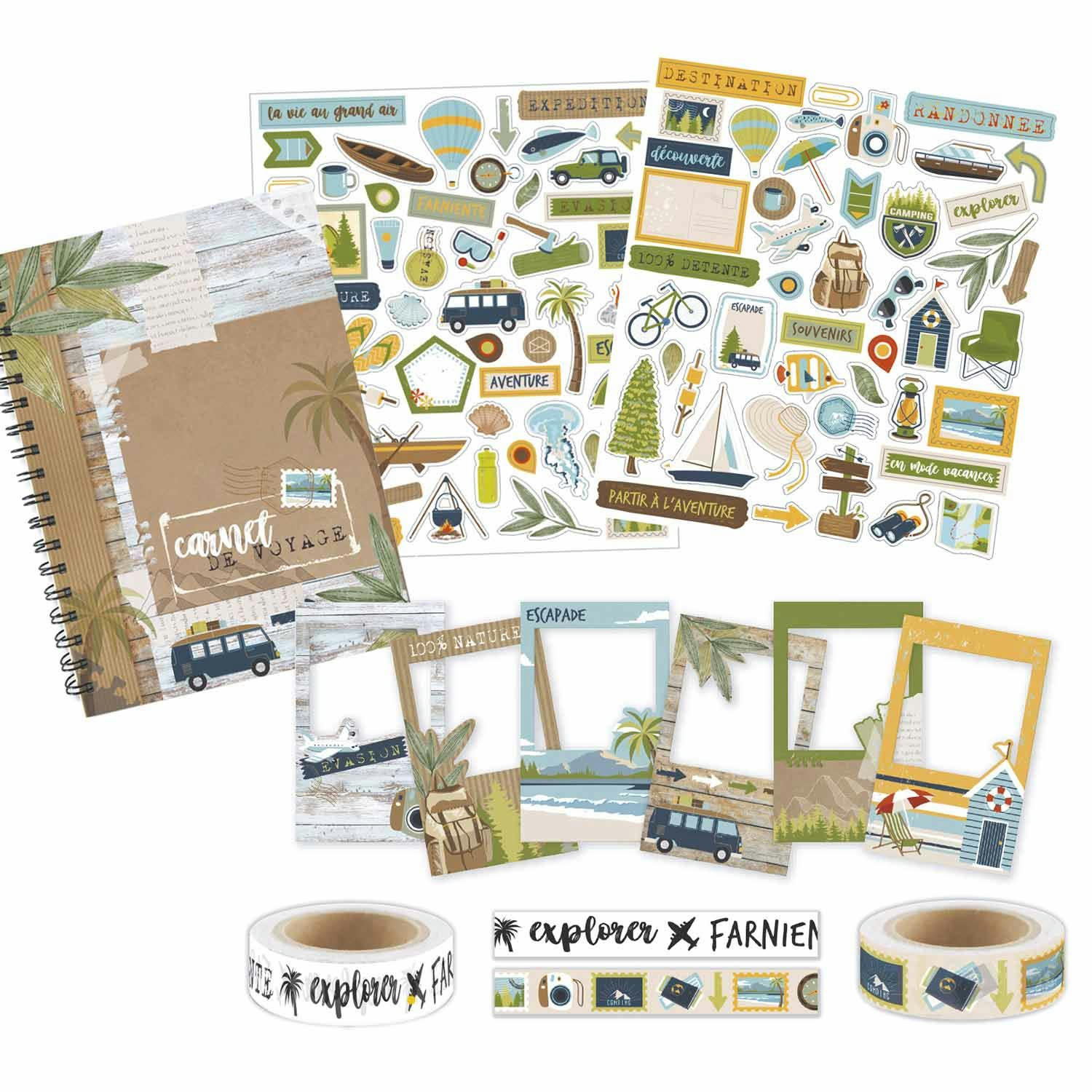 - Kit carnet de voyage scrapbooking