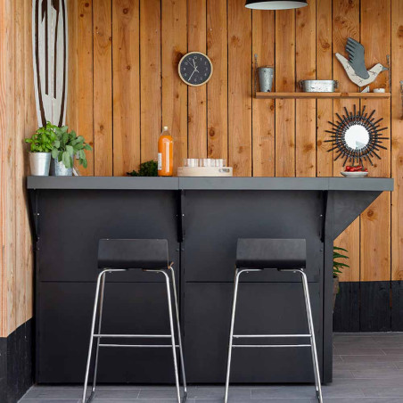 Habillage arrière en acier noir pour Modulo 80 cm - ENO