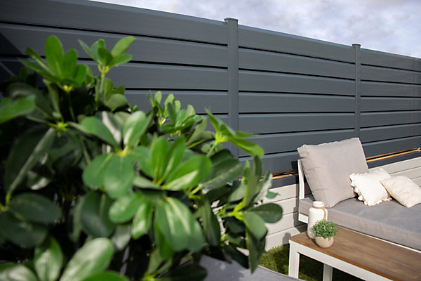 Kit clôture pvc gris anthracite ral 7016 LG: 24M x HT: 0M35
