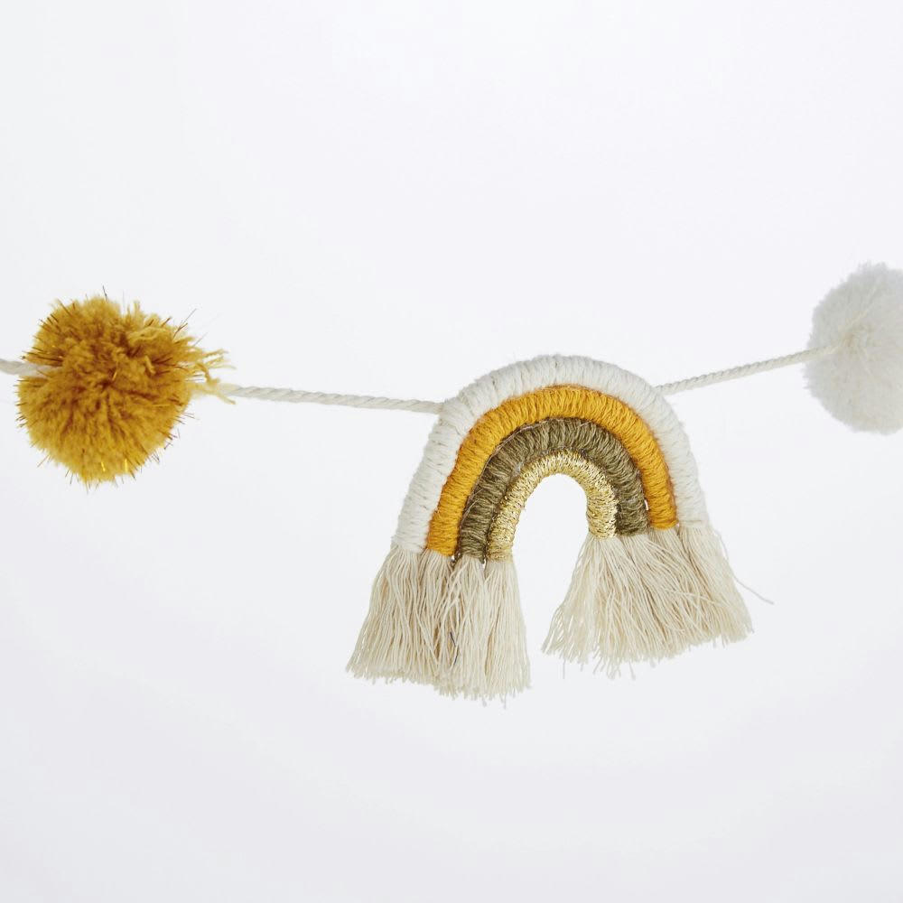 MIMIZAN - Guirlande arcs-en-ciel en coton et corde multicolore L123