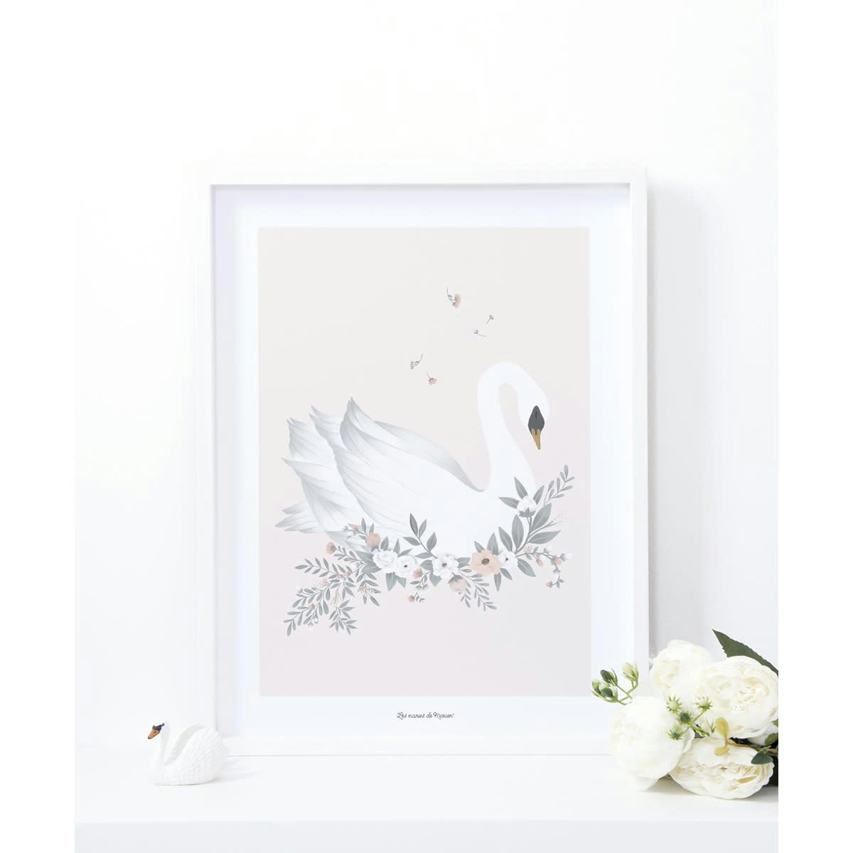 GRACE - Cadre cygne en Papier Rose