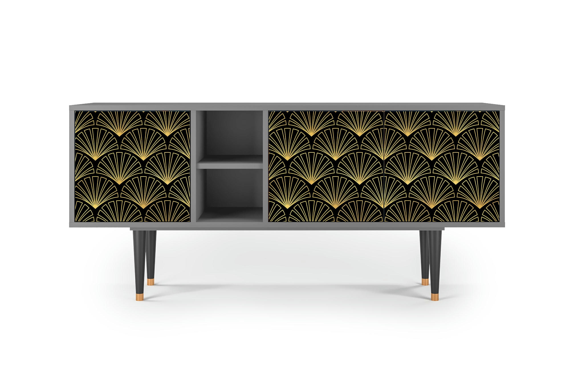 BIRD OF JUNO - Meuble TV  noir 3 tiroirs L 150 cm