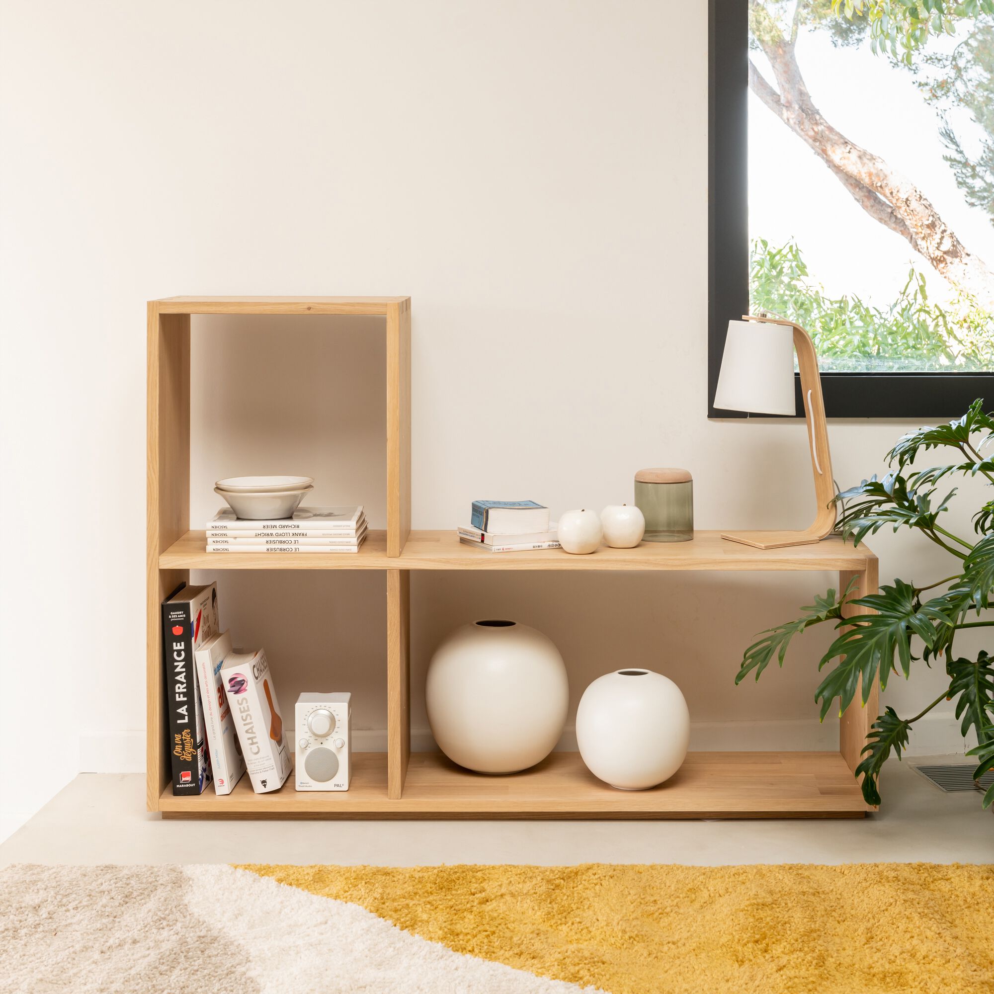 TASSIA - Étagère en L en chêne