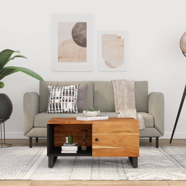Stolik Kawowy Ława Stół Drewniany 80x50x40 Przegrody Drzwiczki Do Salonu