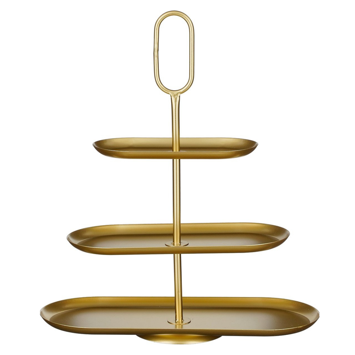 Mica Decorations Rama Etagere 3 Laags - Taarplateau - Serveertoren - 48 x 20 x 55 cm - Cake Stand - Serveerplateau - Metaal - Etagere Zwart