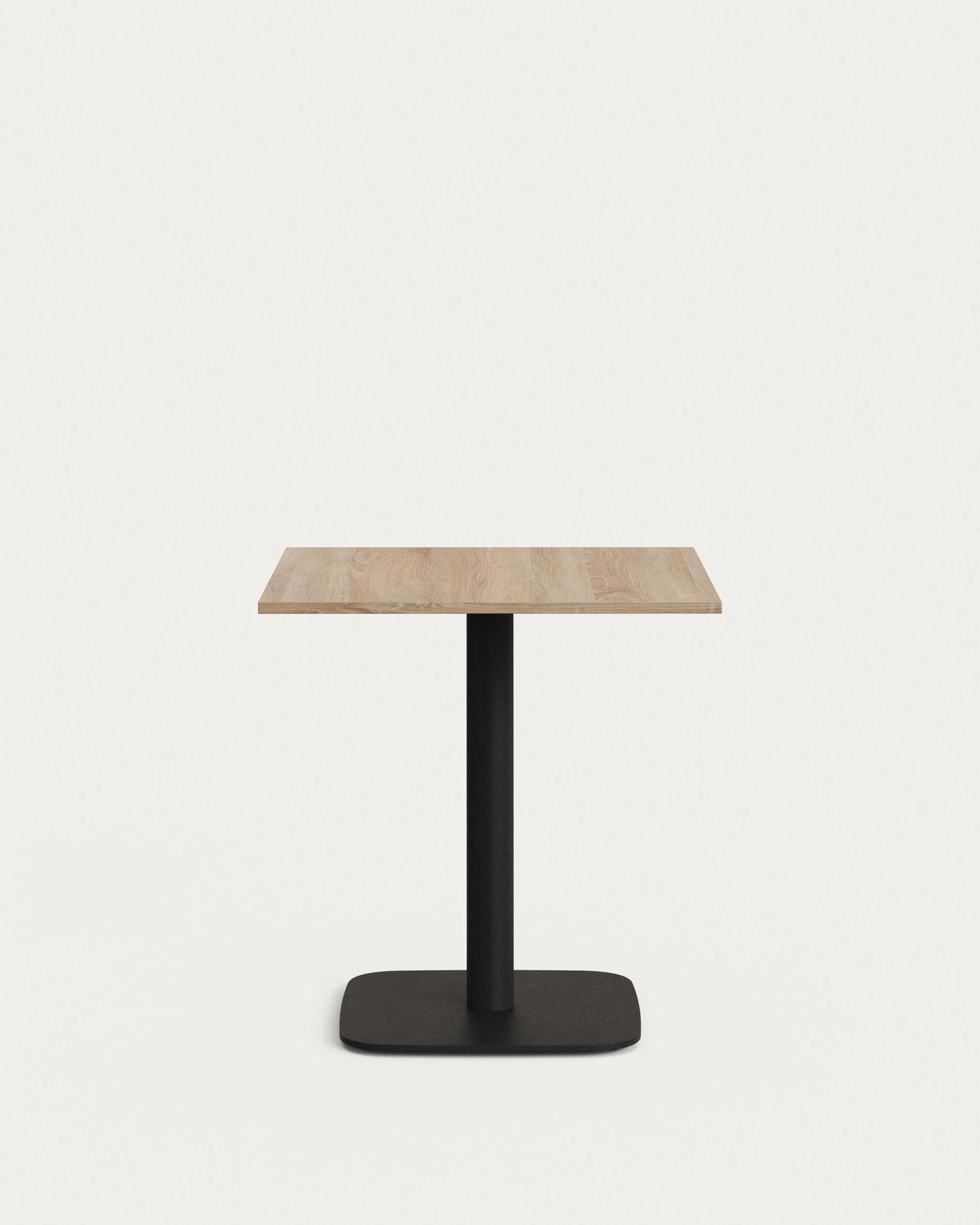 Dina table in natural finish melamine with metal leg in a painted black finish, 70 x 70 x 70 cm
