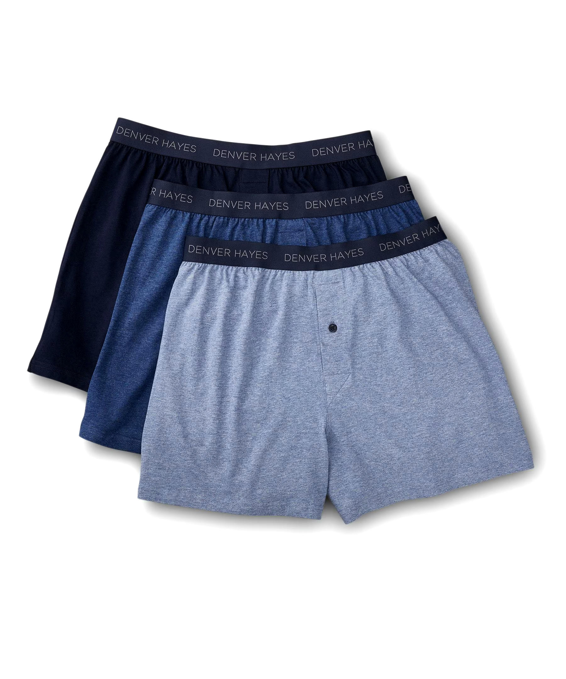 Denver Hayes Men's 3 Pack Underwear Loose Fit Classic Boxer Briefs