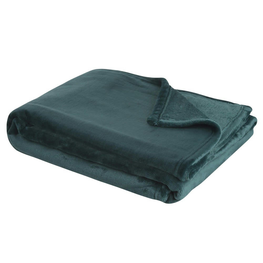 ELISE  - Plaid vert émeraude 130x180