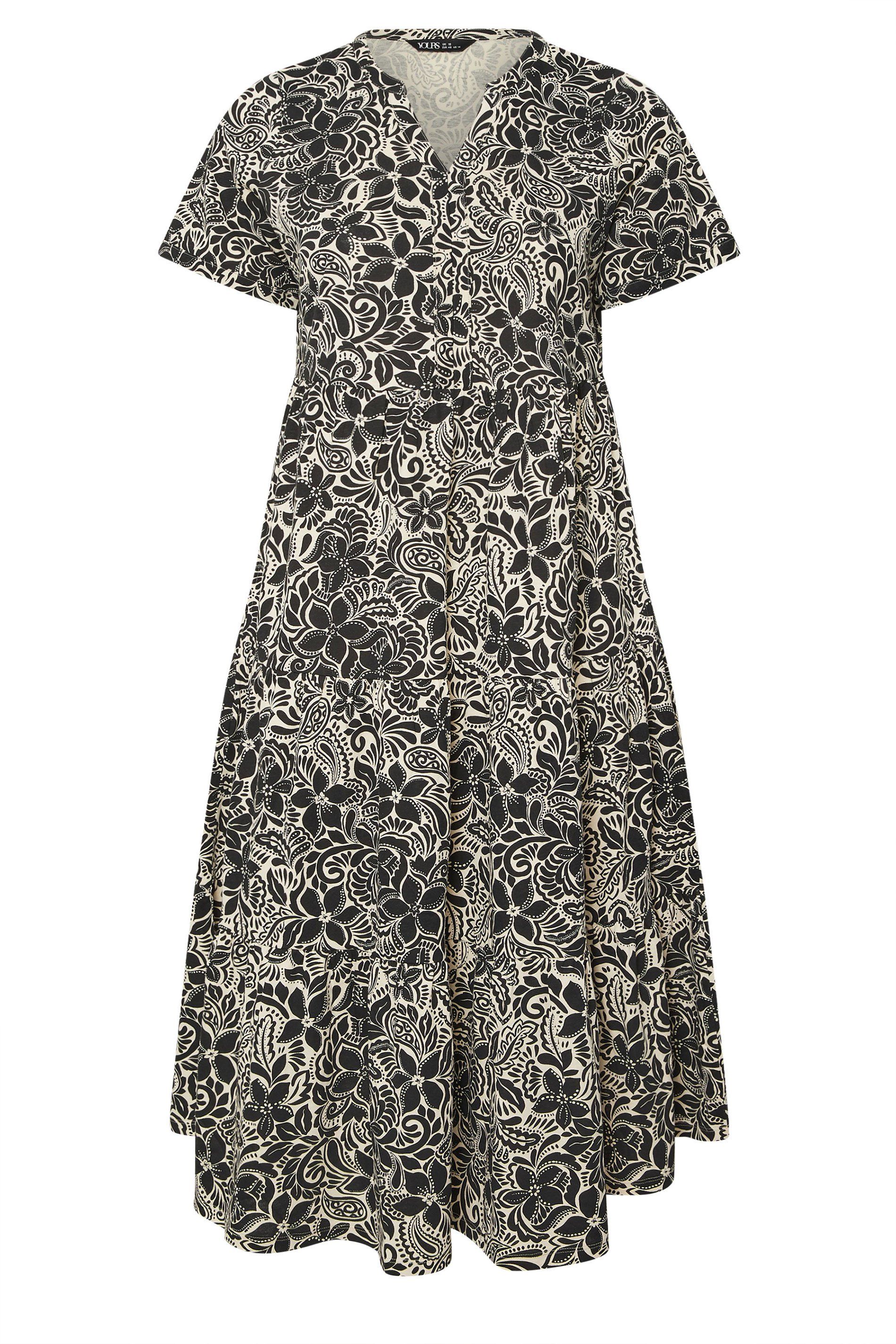Yours Floral Tiered Cotton Midaxi Dress