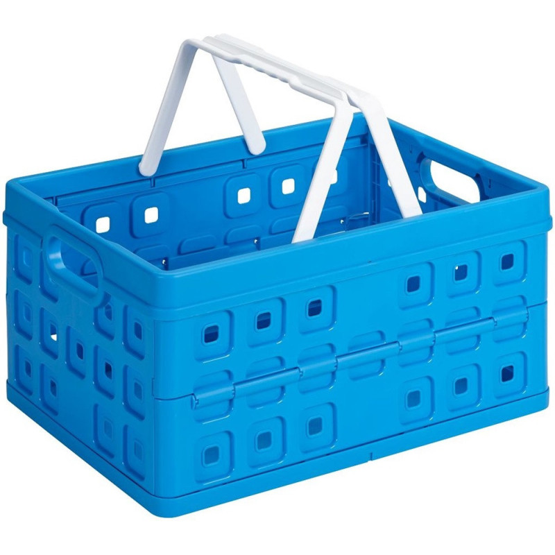 Box de rangement pliant avec poignée Square bleu 32 L SUNWARE