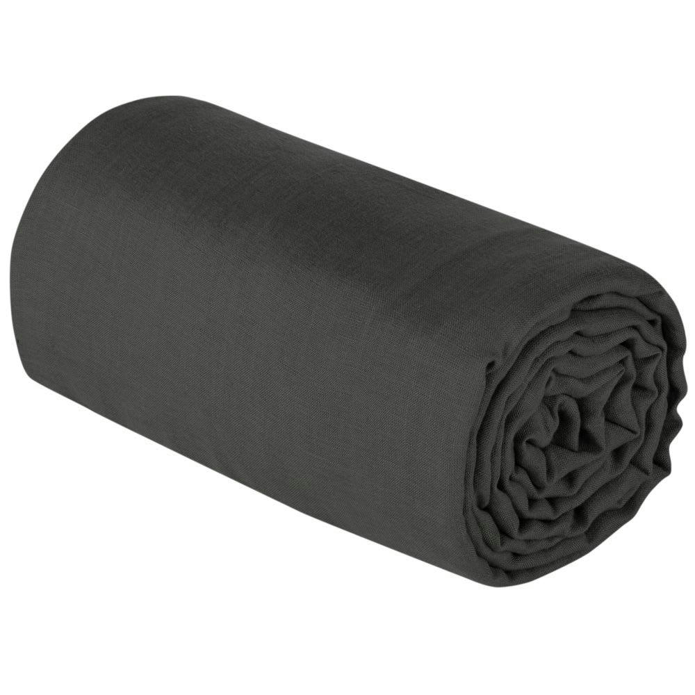 - Drap housse en lin lavé gris anthracite 160x200