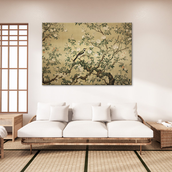 Feeby Obraz na płótnie, Ptak Abstrakcja Chinoiserie 60x40