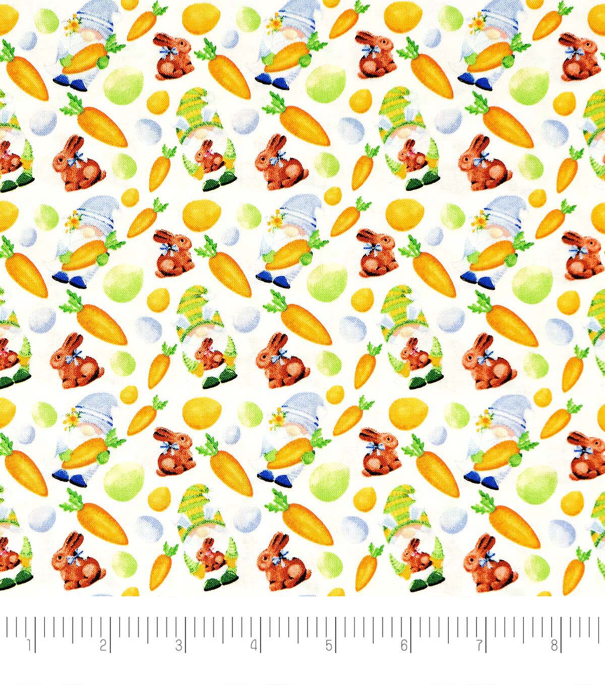 Singer Orange Carrots & Gnomes Quilt Cotton Fabric