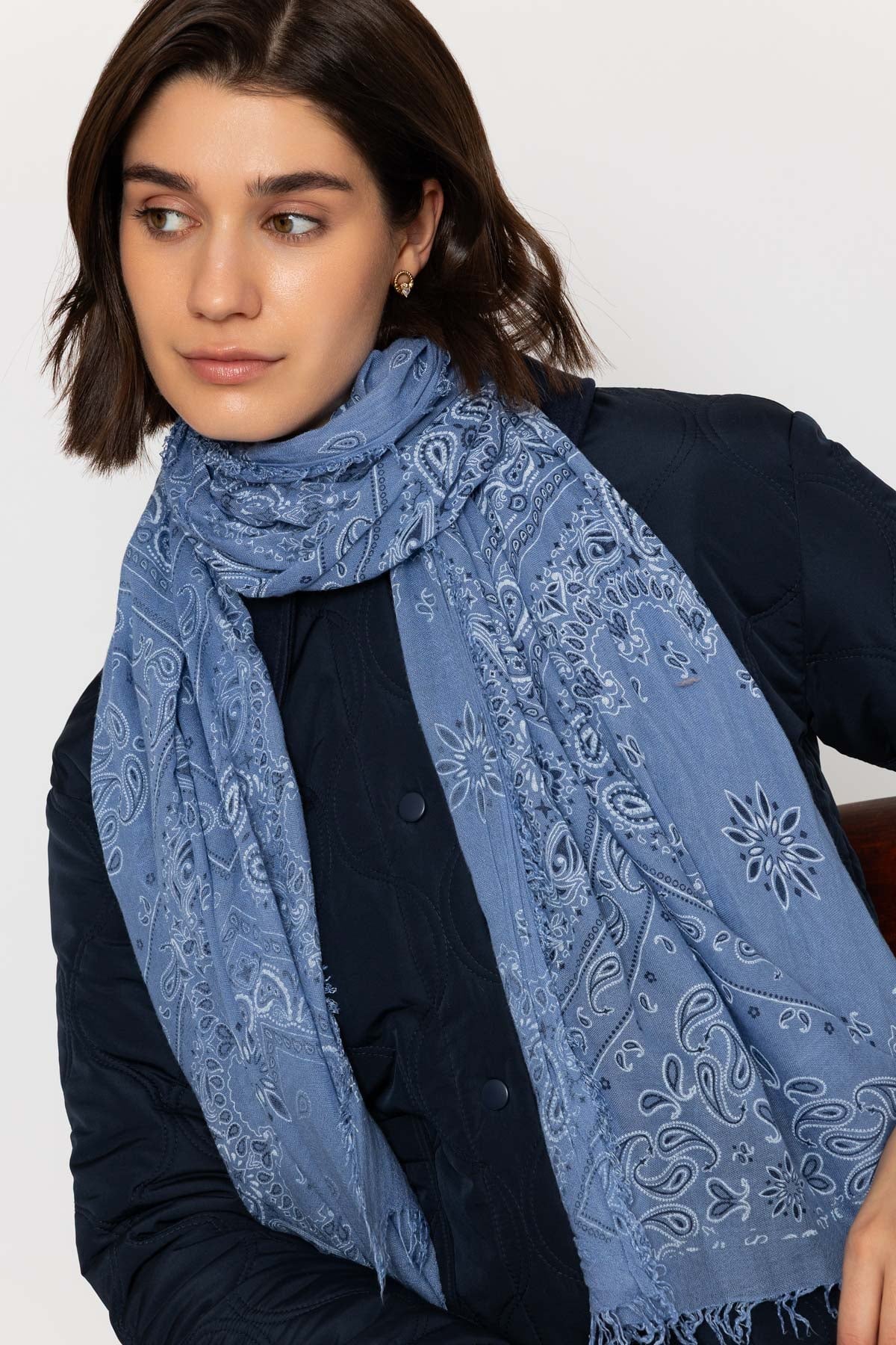Blue Paisley Pattern Scarf