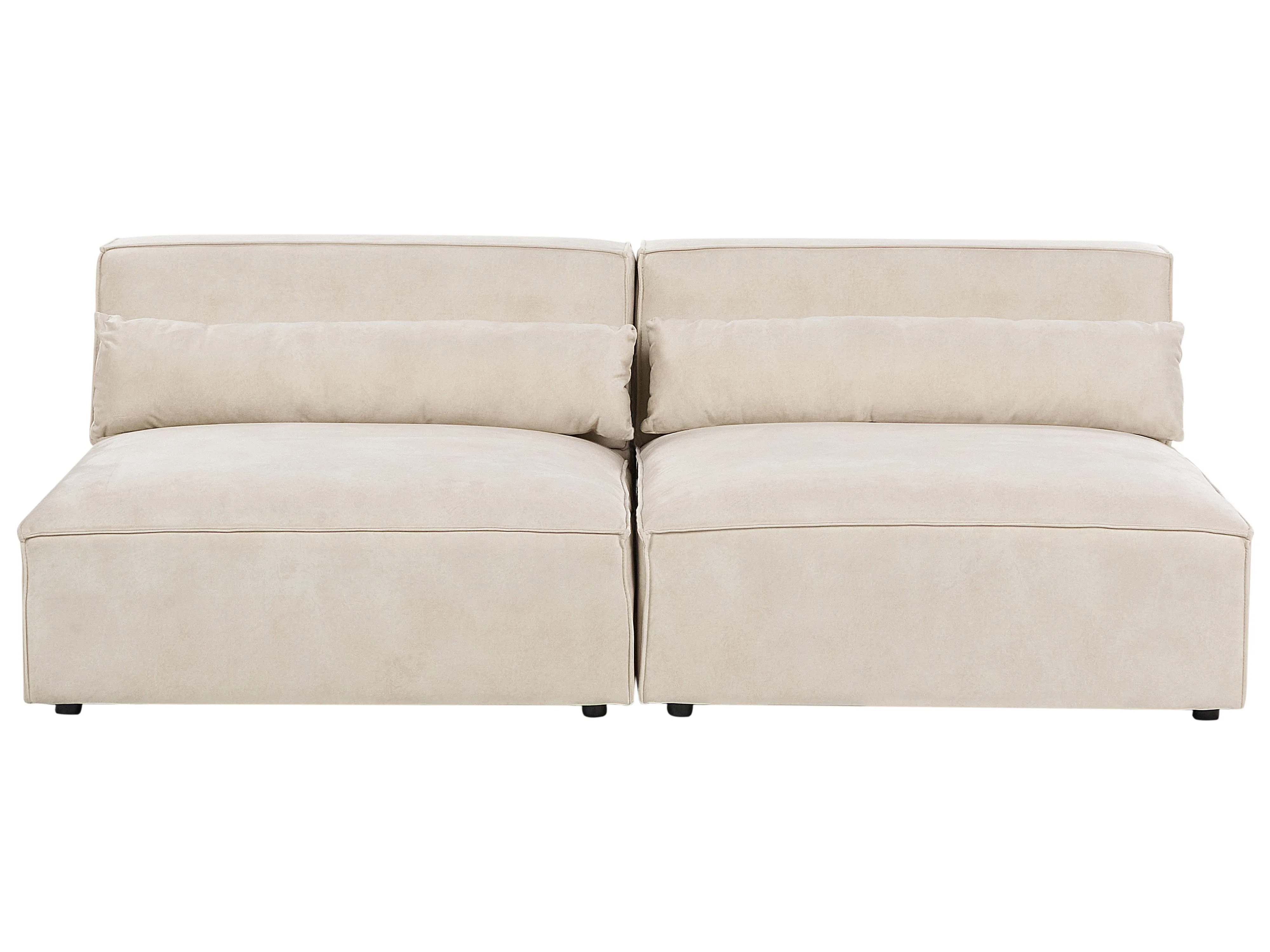 Ottoman HELLNAR Velvet Light Beige