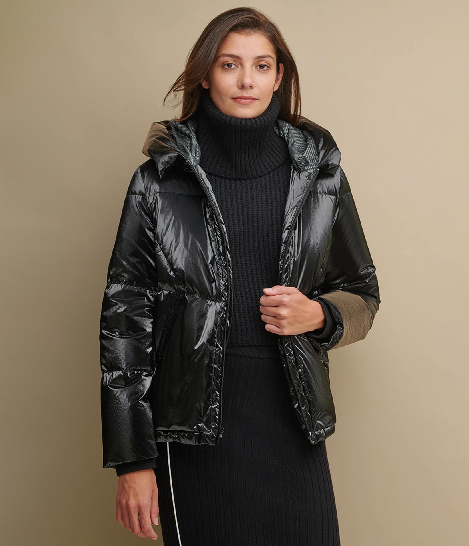 Glazed Down Hooded Puffer