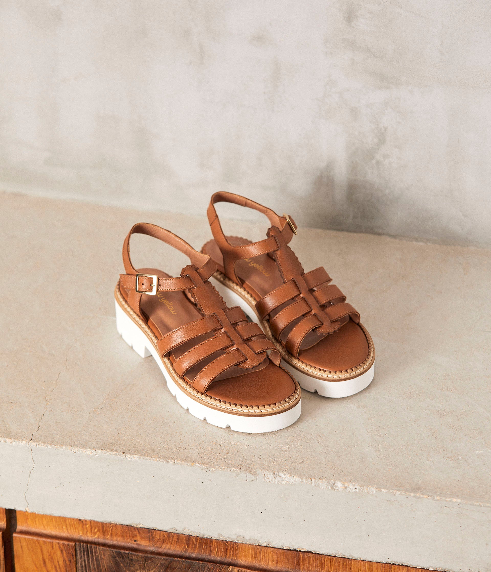 Sandale cuir cognac Isidole