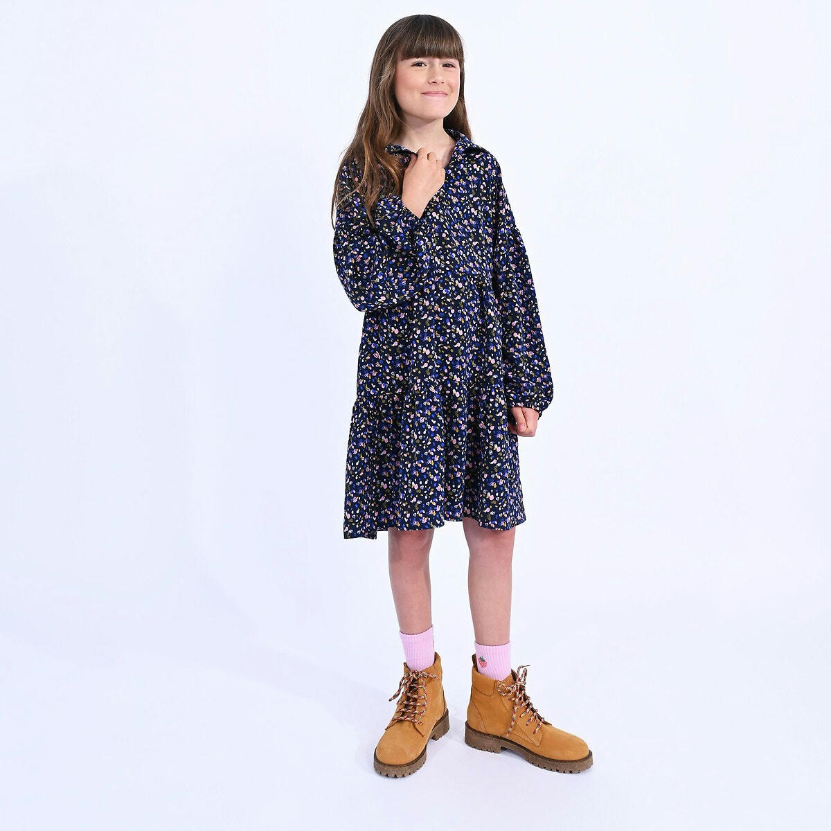 Robe manches longues imprimée