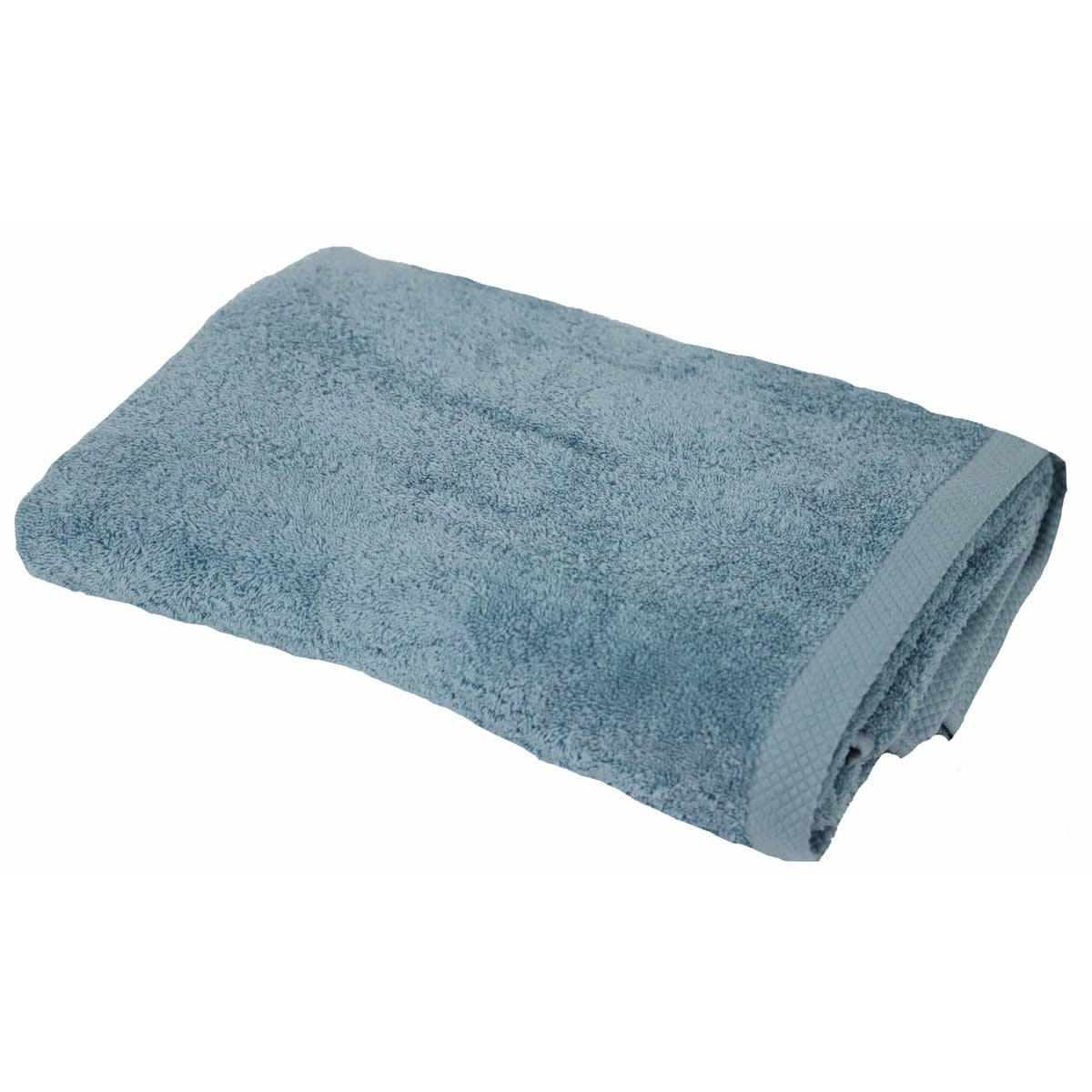 SERVIETTE ESSENTIELLE - Serviette de toilette éponge en coton bleu lagon 50x100 cm
