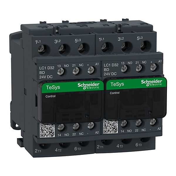 Lc2d32bd Schneider - Contacteur Inverseur Tripolaire - 3no - 32a - Bobine 24vcc - Vis