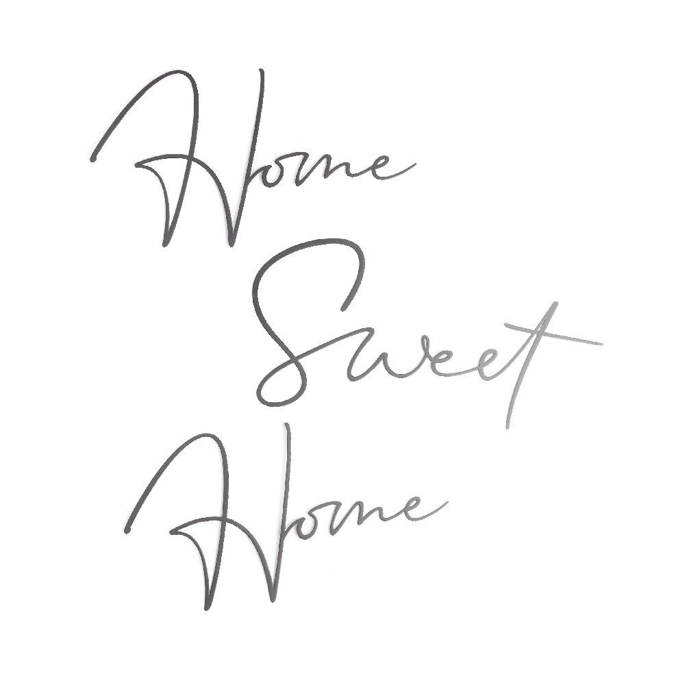 Décoration murale Home Sweet Home métal noir 41xH20cm