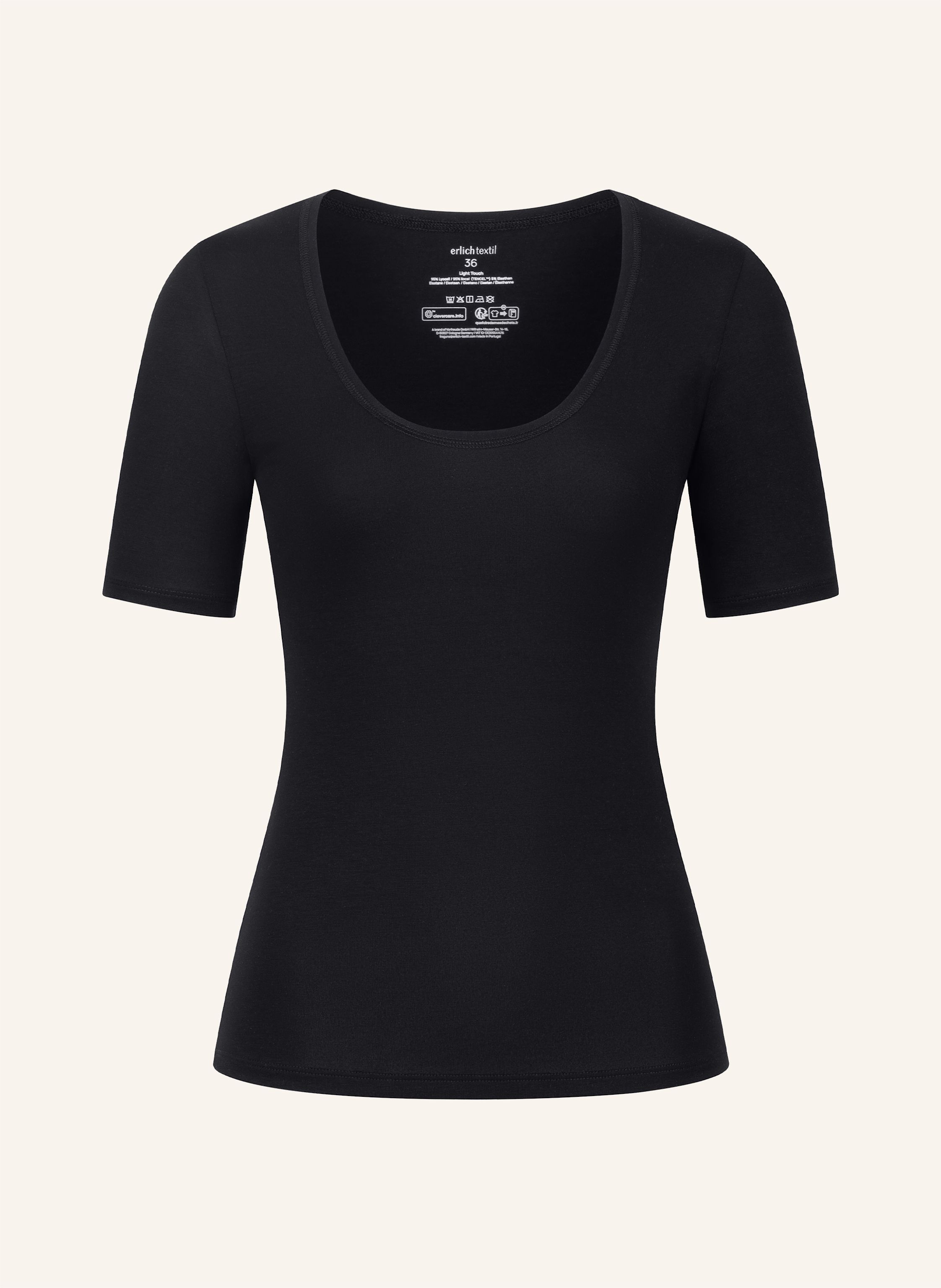 erlich textil Light Touch tiefausgeschnittenes T-Shirt mit Lyocell - seidig weich