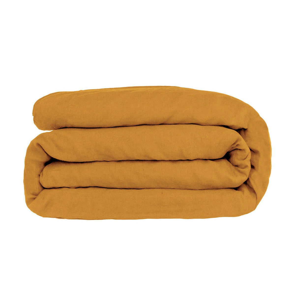 HORTENSE - Housse de couette lin lavé  240x220 jaune moutarde