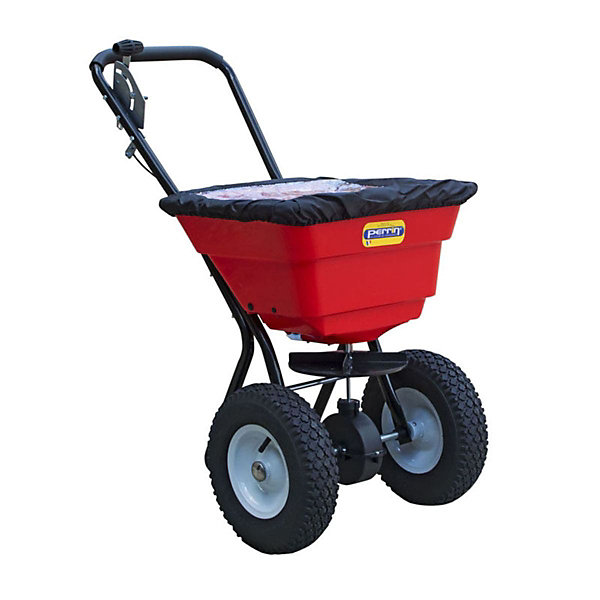 Outils Perrin Epandeur à sel, épandeur à engrais, 29 L professionnel roues gonflables, bâche pour bac