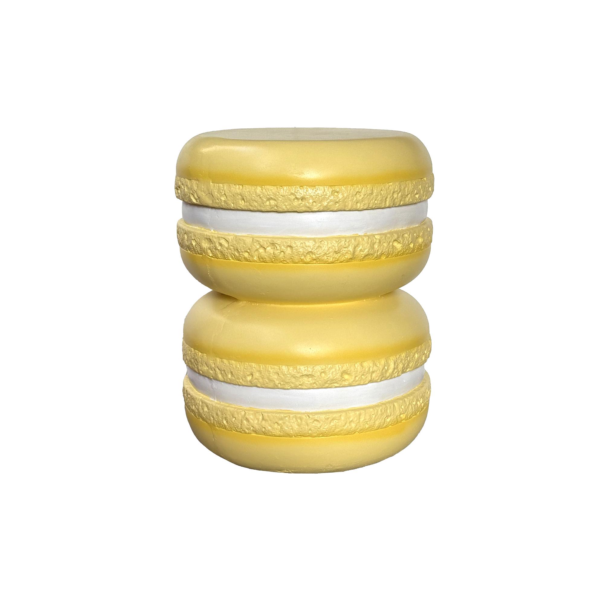 Leitmotiv poef Macaron - geel - Ø38cm