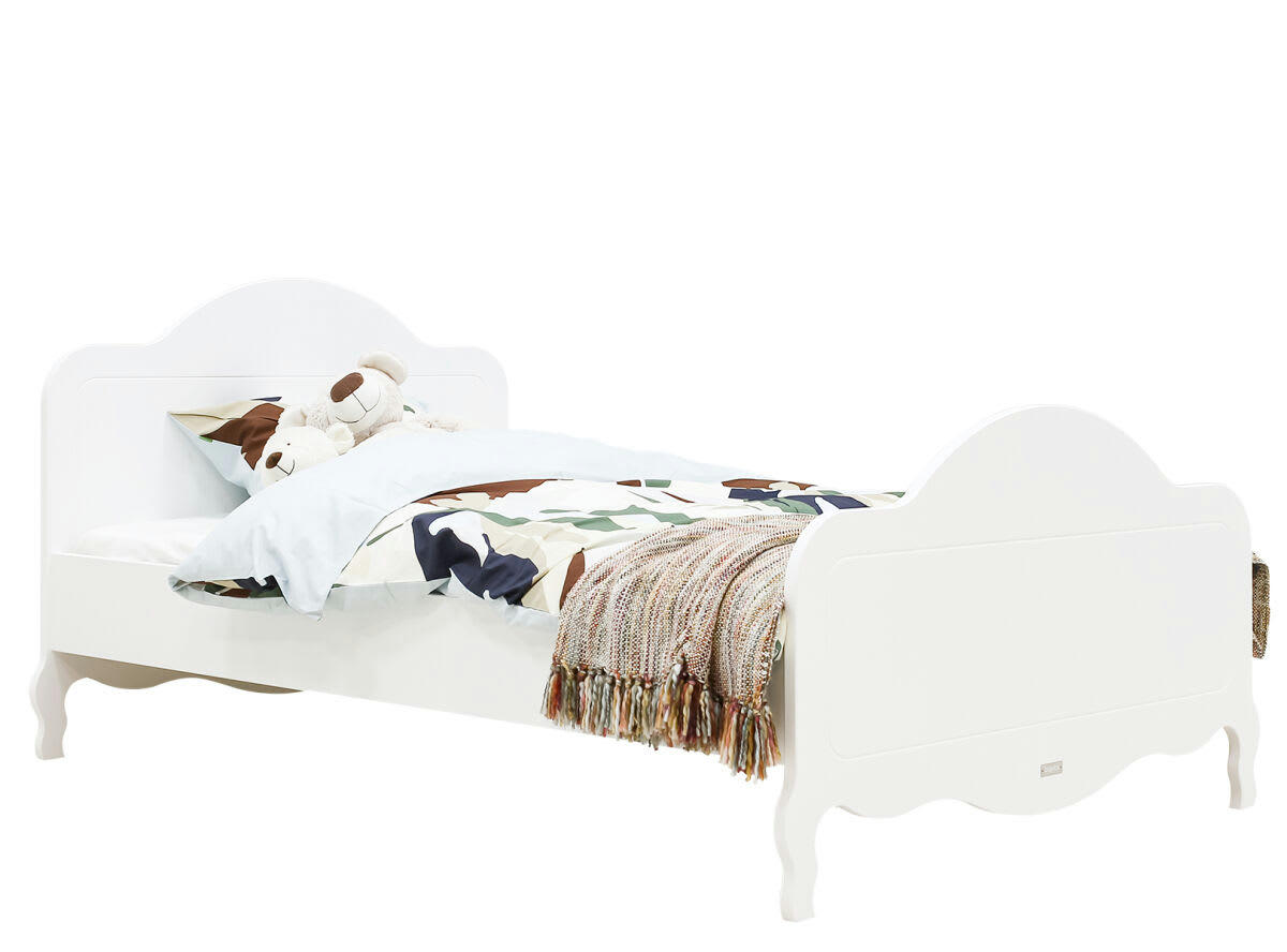 ELENA - Grand lit 120x200 en MDF blanc