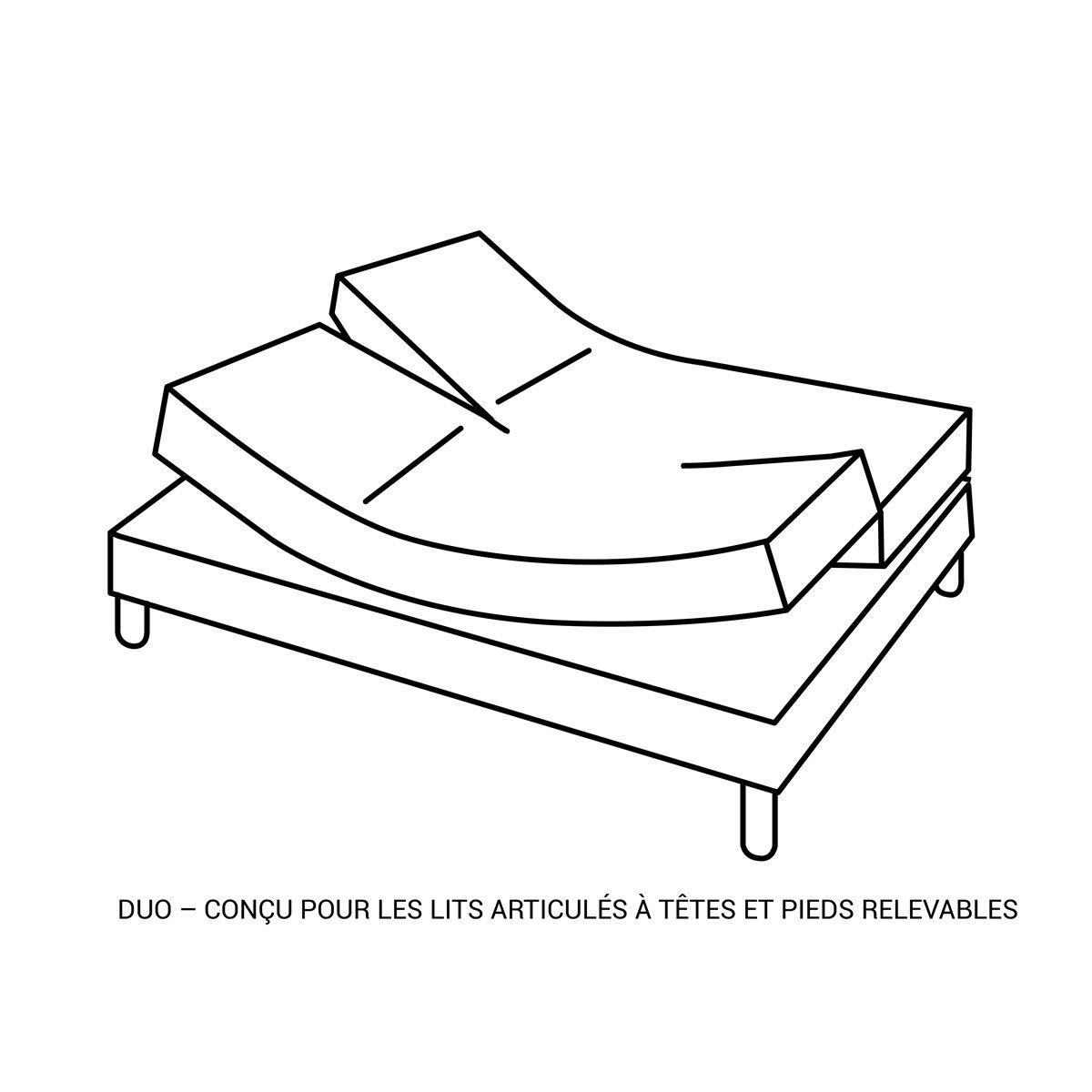 VEXIN - Drap housse duo coton azur 80x200 cm